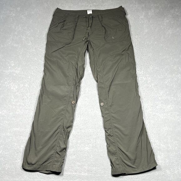 The North Face Pants Rip Stop Outdoor Hiking Women’s 14 Olive Green Roll Up - Picture 1 of 15